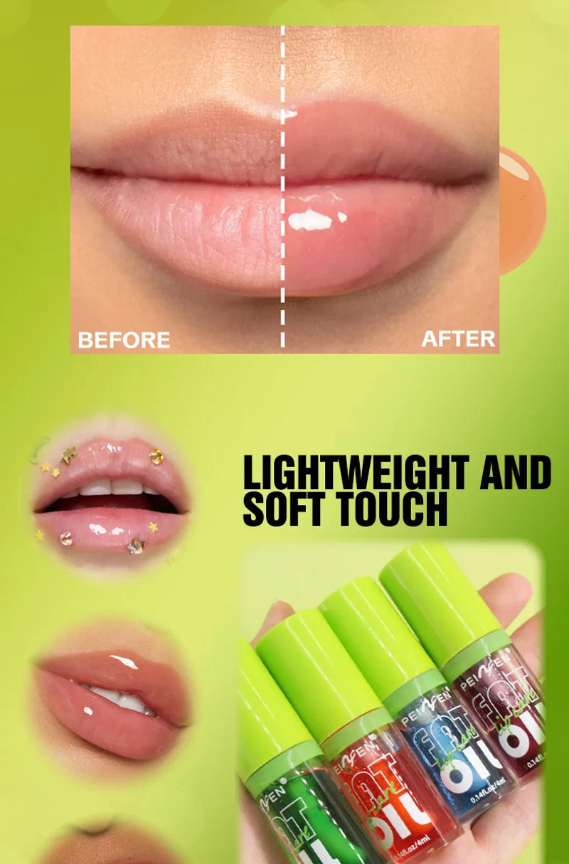 Description Picture 6 of item4-tone moisturizing lip gloss, luminous oil lip gloss, transparent liquid lip gloss,natural lip enhancement,non-sticky,for women