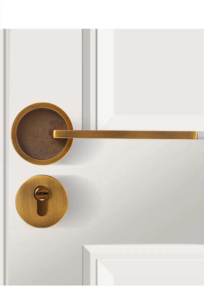 Description Picture 5 of itemHigh Quality Zinc Alloy Security Door Lock Bedroom Mute Door Handle Deadbolt Lockset Indoor Hardware Door Knob with Lock and Key