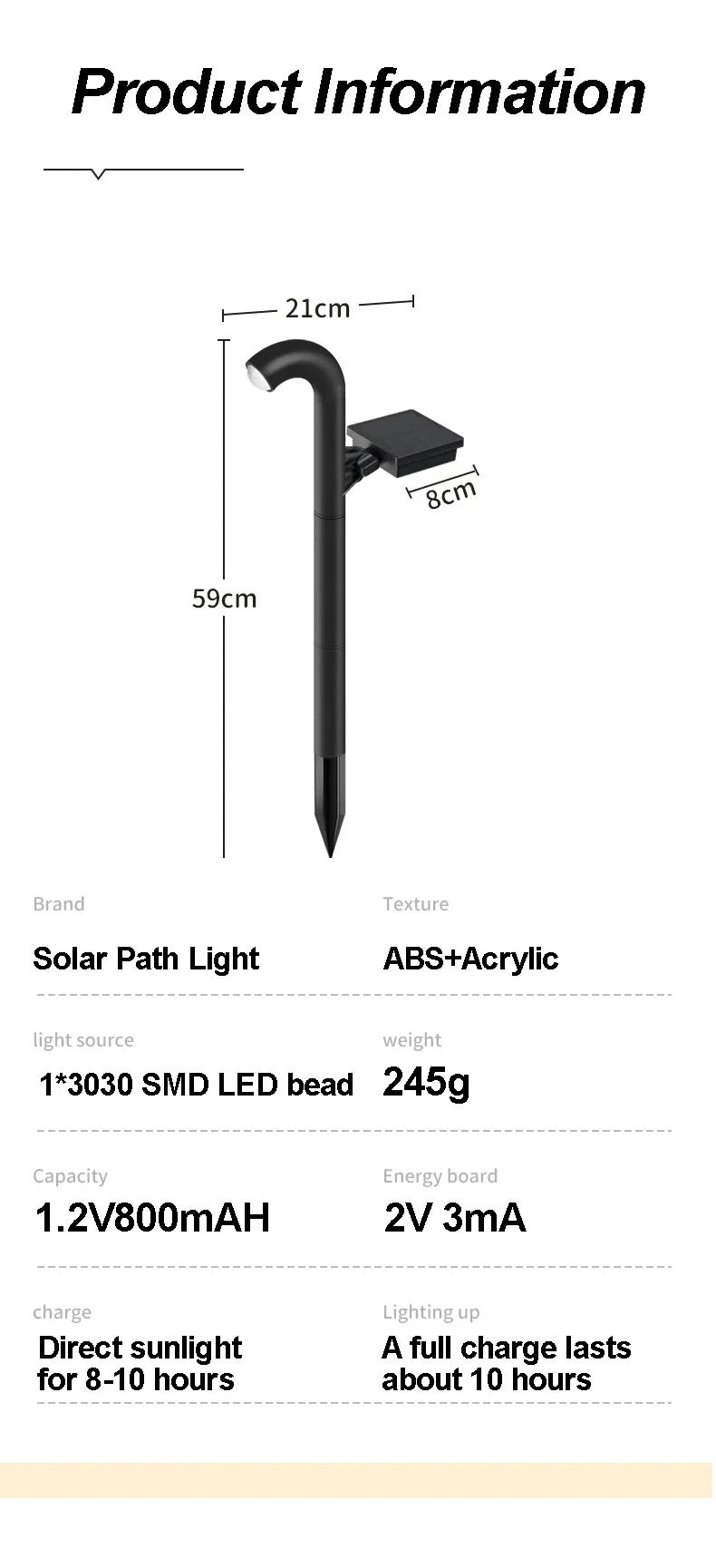 Description Picture 5 of item1-4 Pcs LED Solar Powered Spotlight IP55 Waterproof Lawn Lamps Warm Light Projection Path Lamp for Walkway Patio Garden Decor