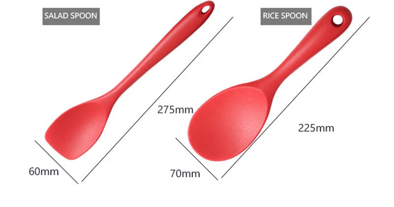 Description Picture 5 of item1Pc Silicone Kitchen Utensils Turner For Kitchen Cooking Tools Spoons Ladle Scoop Non-stick Cookware Skimmer Kitchen Accessories