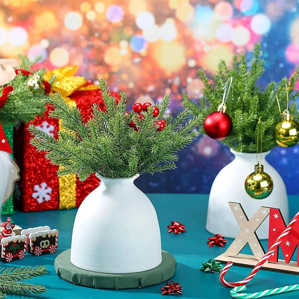 Description Picture 5 of item100/1pcs Christmas Artificial Pine Needles Fake Pine Branches DIY Garland Green Leaves Flower Home Xmas Party Decoration Plants