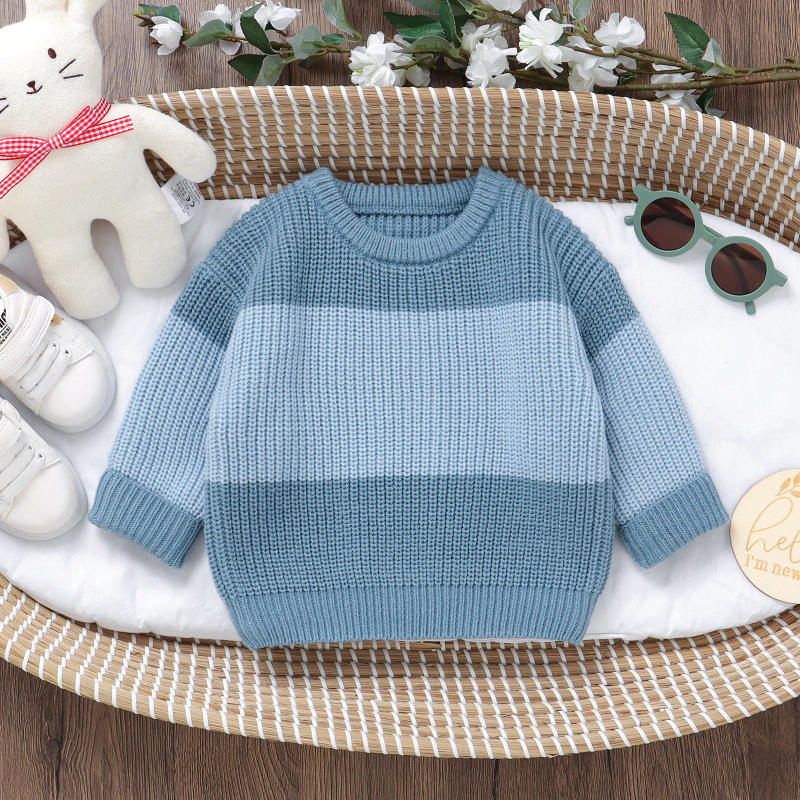 Description Picture 5 of itemMISOWMNJOY Newborn Baby Knit Sweaters Winter Girls Boys Clothes Long Sleeve Striped Pullover Tops Oversize Infant Jumpers Tops