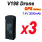 V198 7.4V BatteryX3