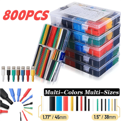 127-800pcs Heat-shrink Tubing Thermoresistant Tube Heat Shrink Wrapping Kit Electrical Connection Wire Cable Insulation Sleeving