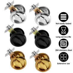 2PCS/Set Round Pocket Door Locks Handle Hardware for Privacy Barn Door and Sliding Door with Latch Fits 35-50mm Thickness Door