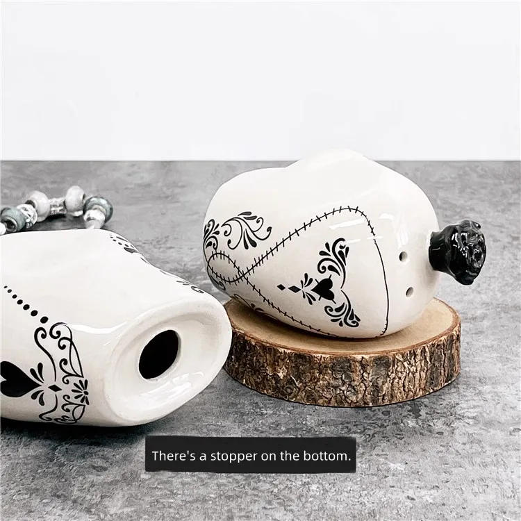 Description Picture 4 of itemSkull Shape Ceramic Spice Bottle Halloween Seasoning Jar  Pepper Shaker Jar Salt Shaker  Spice Container Set Home Decor