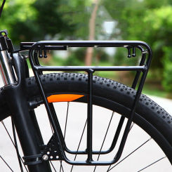 Bike Front Carrier Rack Cargo Pannier Adults Aluminum Alloy Metal Holder Stand Bike Pannier Luggage Rack Shelf Cycling Equipment