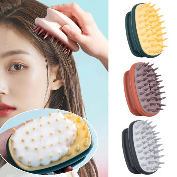 Silicone Scalpe Massager Comfortable Shampoo Comb Portable Hair Cleaning Brush Styling Tool Bathroom Product Soft Hair Brush