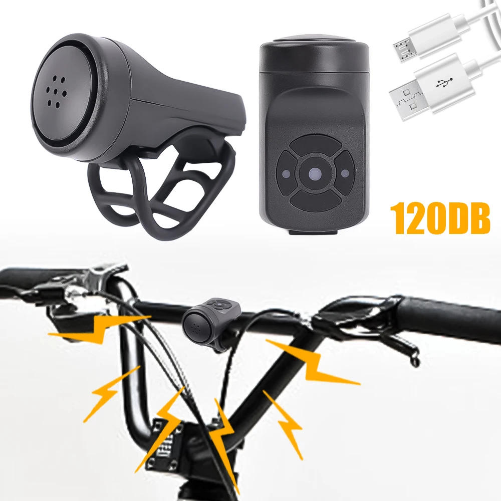 Description Picture 4 of itemUSB Rechargeable Bicycle Motorcycle Electric Bell Horn 4 Modes Mountain Road Cycling Anti-theft Alarm Horn Bike Accessories
