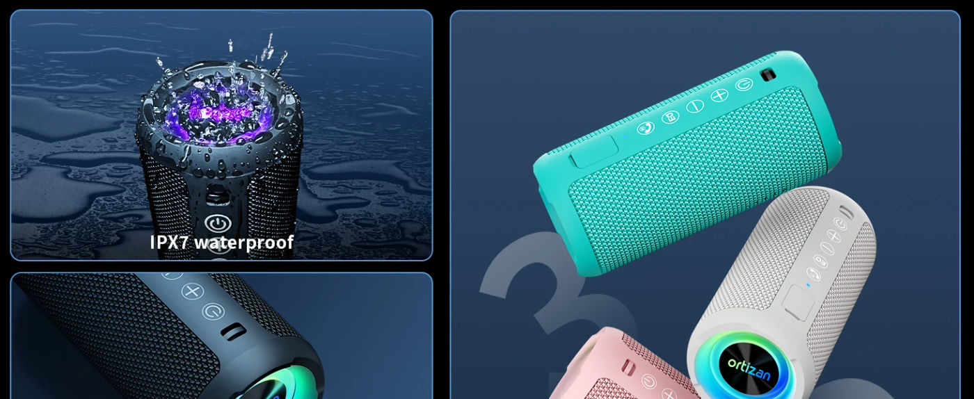 Description Picture 5 of itemOrtizan X10 Pro Bluetooth Speaker Portable, 24W IPX7 Waterproof Speaker Wireless Bluetooth-V5.3, HiFi Stereo Sound, 30H Playtime