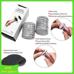 Doings!120 Pcs Replacement Sandpaper Discs Pad For Electric Foot File Callus Remover Pedicure Tool , 60 Pcs Regular Coarse 100 G