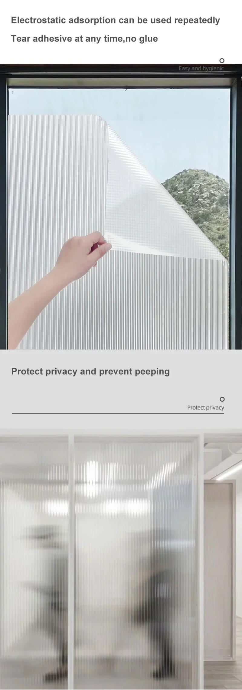 Description Picture 4 of itemMul-size Simple Style Moru Static Pvc Glass Decorative Window Film for House Stained Glass Vinyl Translucent Window Stickers