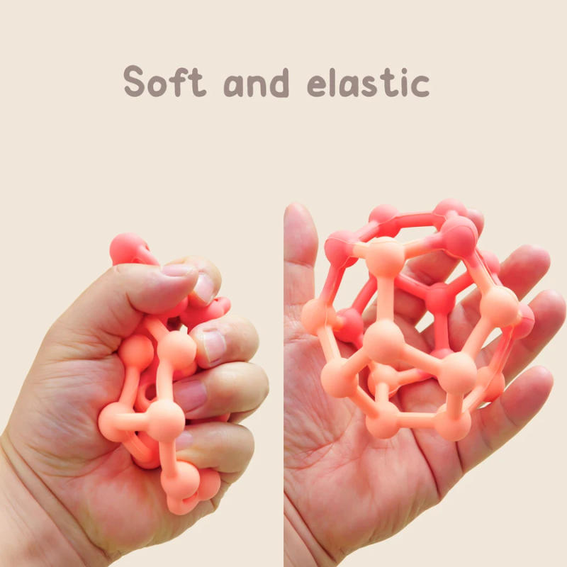 Description Picture 6 of itemNew Color Silicone Teether Toy BPA Free Baby 0-12 Toys Teething Ring Sensory Baby Toys Toddlers Silicone Soothing Chewing Toys