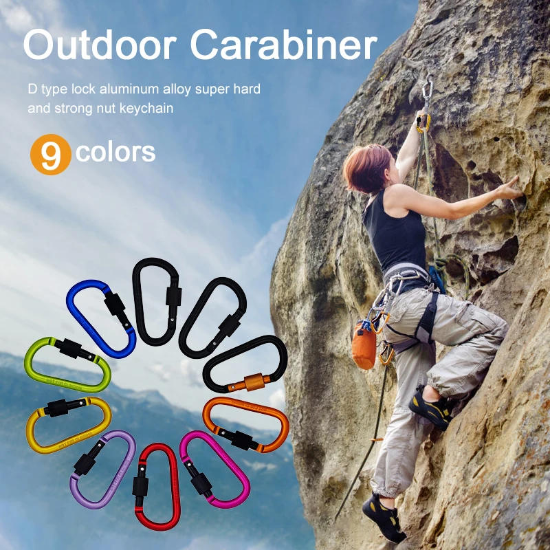 Description Picture 4 of item4Pcs Carabiner Travel Kit Camping Equipment Alloy Aluminum Survival Gear Camp Mountaineering Hook Outdoor Home Key Hooks