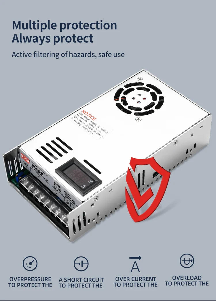 Description Picture 4 of itemMZMW 600W Switching Power Supply 12V 24V 36V 48v 60V 72V 80V 110V 220V Adjustable with Digital Display Transformer Industry SMPS