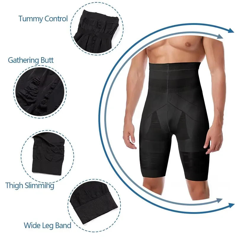Description Picture 5 of itemMen Tummy Control Shorts High Waist Slimming Shapewear Abdomen Belly Flat Body Shaper Leg Underwear Compression Briefs Boxer 3XL