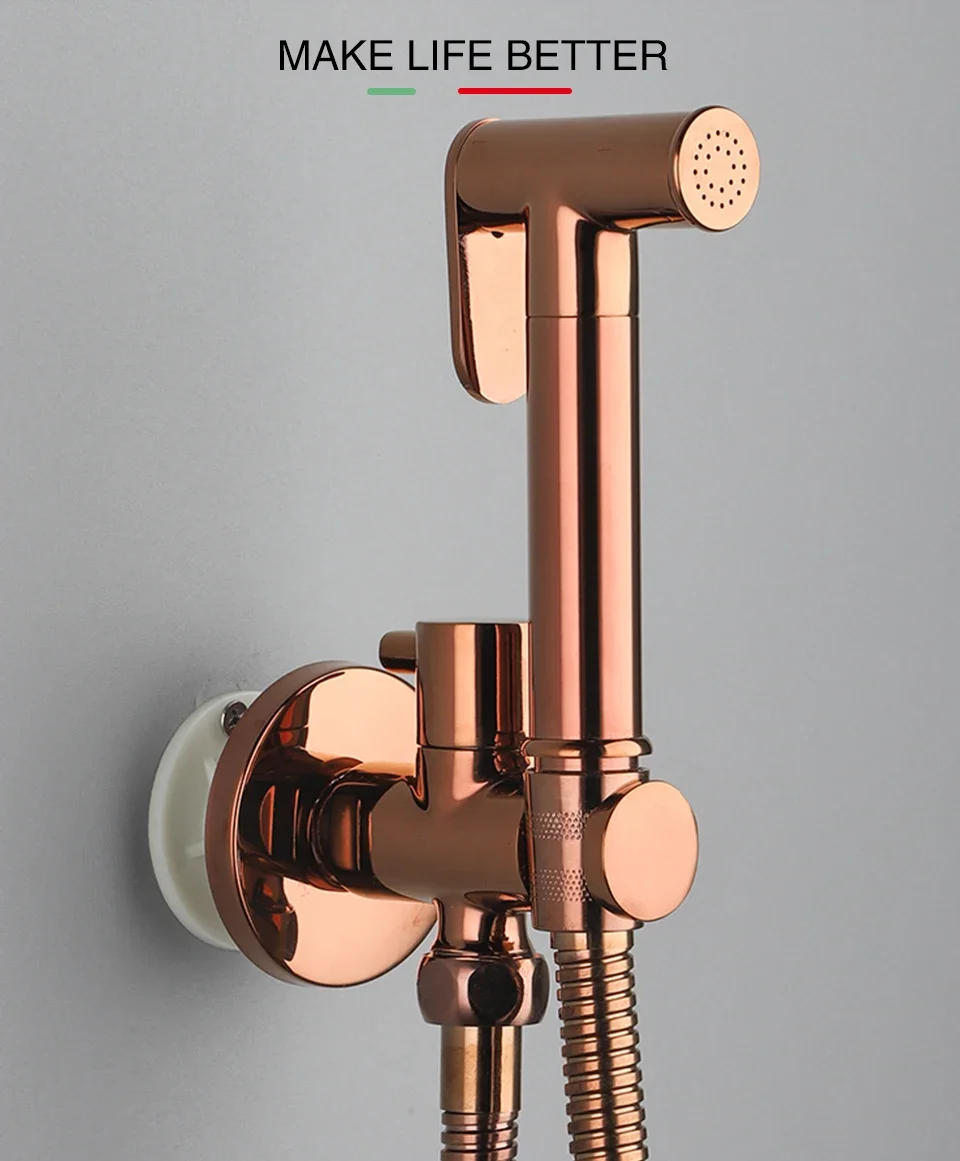 Description Picture 2 of itemAvapax Brass Bidet Faucet Handheld Bidet Sprayer Set Rose Gold Toilet Faucet Single Cold Water Portable Bathroom Shower Head