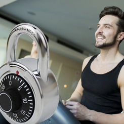 Password Lock Silver Black Alloy Safe Turntable Package Gym Cabinet Luggage Locker Student Door Small Padlock 2024 New 1pc