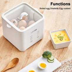 220V Smart Egg Cooker 300W Automatic Steamed Boil Breakfast Machine Reservation Soft Boiled Eggs Cooker Electric Egg Boiler