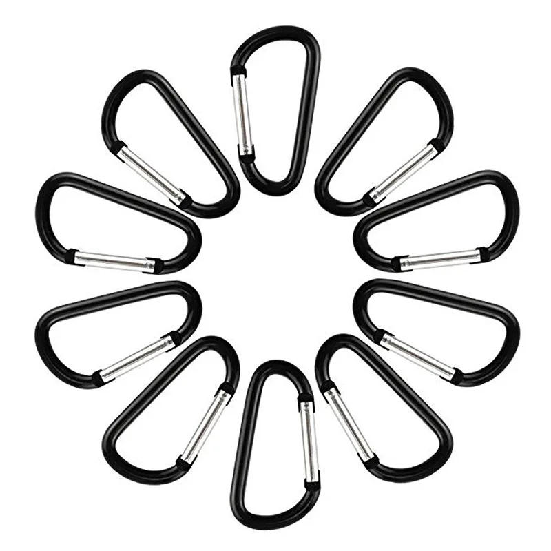 Description Picture 3 of item10pcs/lot Aluminum Alloy D Carabiner Spring Snap Clip Hooks Keychain Camping Accessories,Not for Climbing