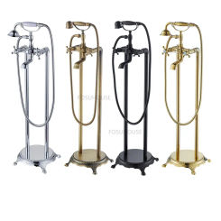 European Shower Set Rain Shower Bathroom Accessories Golden Fauce Vintage Floor-standing Simple Household Shower Faucet