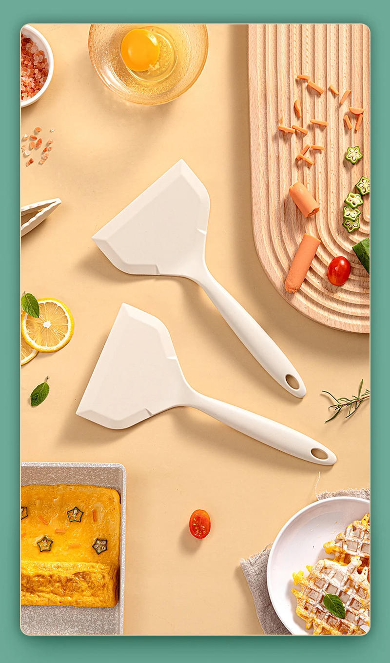 Description Picture 6 of itemSilicone Spatula Shovel Nonstick Fried Shovel Fish Spatula Nonstick Silicone Wide Flexible Turner Cookware Kitchen Tools