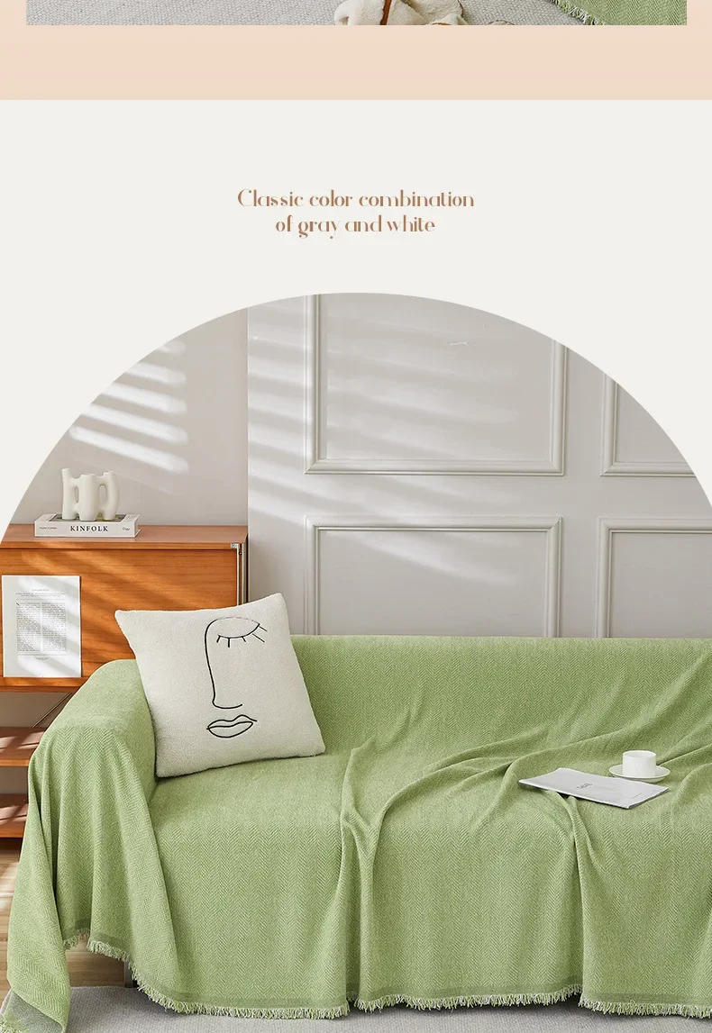 Description Picture 4 of itemThicken chenille cotton thread Sofa Cover Sofa Blanket simple cushion ins wind sand hair towel fashion lunch blanket Sofa Towel