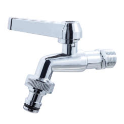 1PC Brass Bibcock Washing Machine Nozzle G1/2' Chrome Polished Outdoor Faucet Nipple Tap