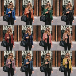 New Vintage Women PU Leather Bomber Jacket Fashion Casual Autumn Winter Zipper Windbreaker Streetwear Female Blazer Y2K Clothes