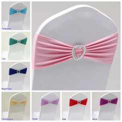 Spandex Chair Sash Wedding Decoration With Love Heart Buckle Stretch For Hotel Birthday Party Banquet Event