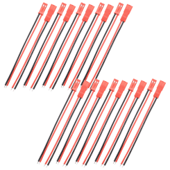 10 Pairs 2 Pin JST Plug Socket Connector M to F 110mm Cable Wire Red Black