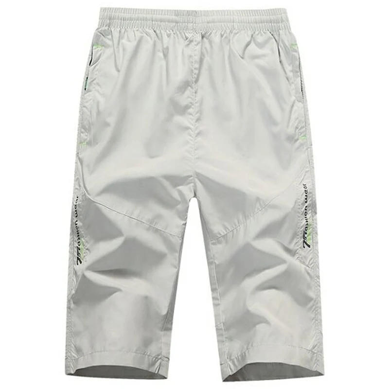 Description Picture 6 of itemLong Shorts Men Board Quick Dry Zipper Pockets Elastane Bermuda Male Thin Lightweight Stretch Capri Elastic Mens Shorts Summer