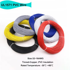 10/30/50/100M UL1571  Electronic Wire 32 30 28 26 24 22 20 18 16AWG Environmental PVC Insulated Tinned Copper Cable DIY LED Line