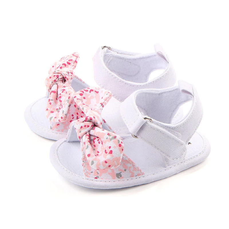Description Picture 2 of item1 Pair Lytwtw's Children Baby Kids Boys girls Shoes Non-Slip Canvas Bowknot Toddlers Newborn Infantil sandals