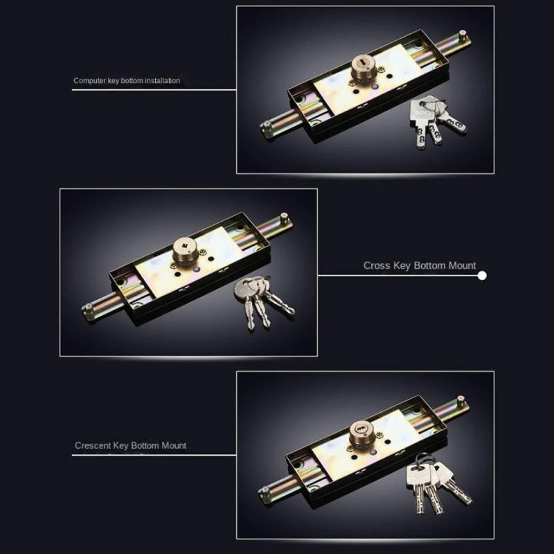 Description Picture 6 of itemNew Alloy Roller Shutter Door Lock Middle Bottom Hardware Roll Gate Lock Thicken with Key Anti-theft Locks Garage