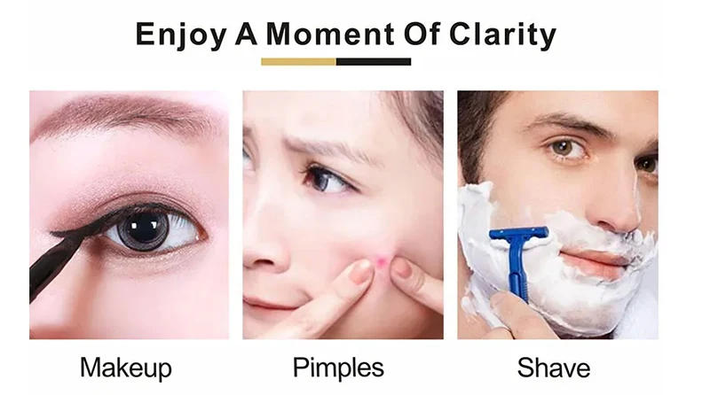 Description Picture 5 of itemMist free 6in bathroom mirror makeup mirror anti fog hanging shaving mirror shower mirror vacuum suction cup shaver seat mirror