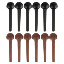 12 Pcs/Set Oud String Pegs Mahogany Ebony High Quality Oud Lute Tuning Shaft Replacement Parts Musical Instrument Accessories