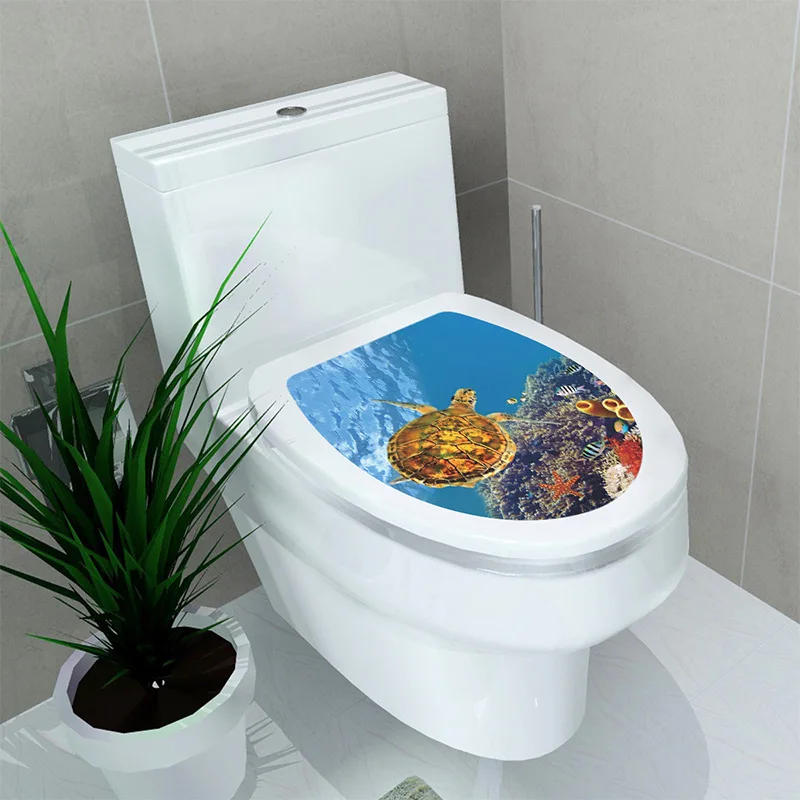 Description Picture 6 of itemMulti Styles Undersea Animal Pattern Toilet Lid Stickers Bathroom Decoration Bathroom Removable Painting Mural Toilet Lid Cover