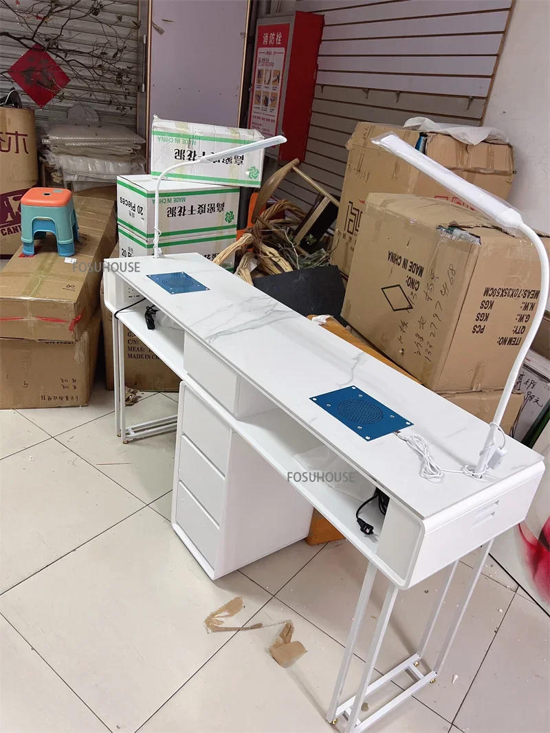 Description Picture 5 of itemModern Beauty Salon Single Double Manicure Tables Chair Professional Manicure Table  Multifunctional Nail Table Salon Furniture