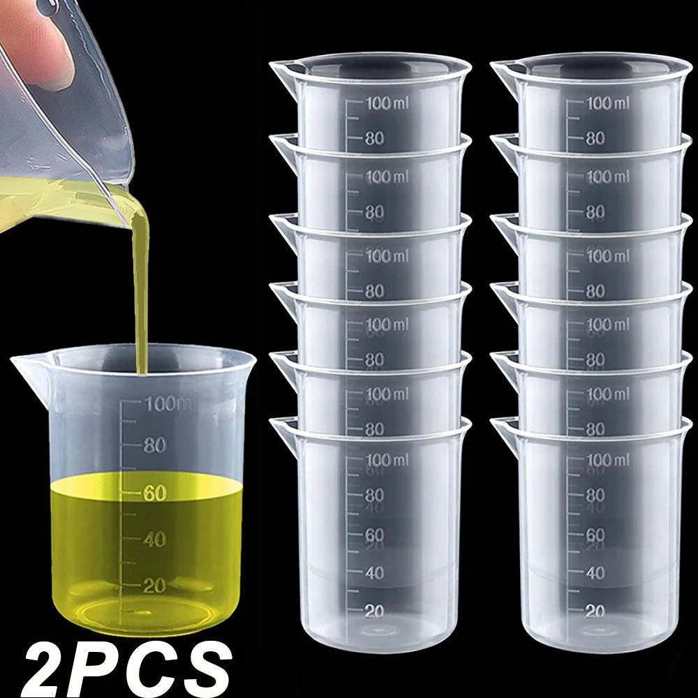 Description Picture 3 of item100ML Plastic Measuring Cup Sturdy Transparent Scale Container Cup Pour Spout Without Handle For Household Kitchen Bar Supplies
