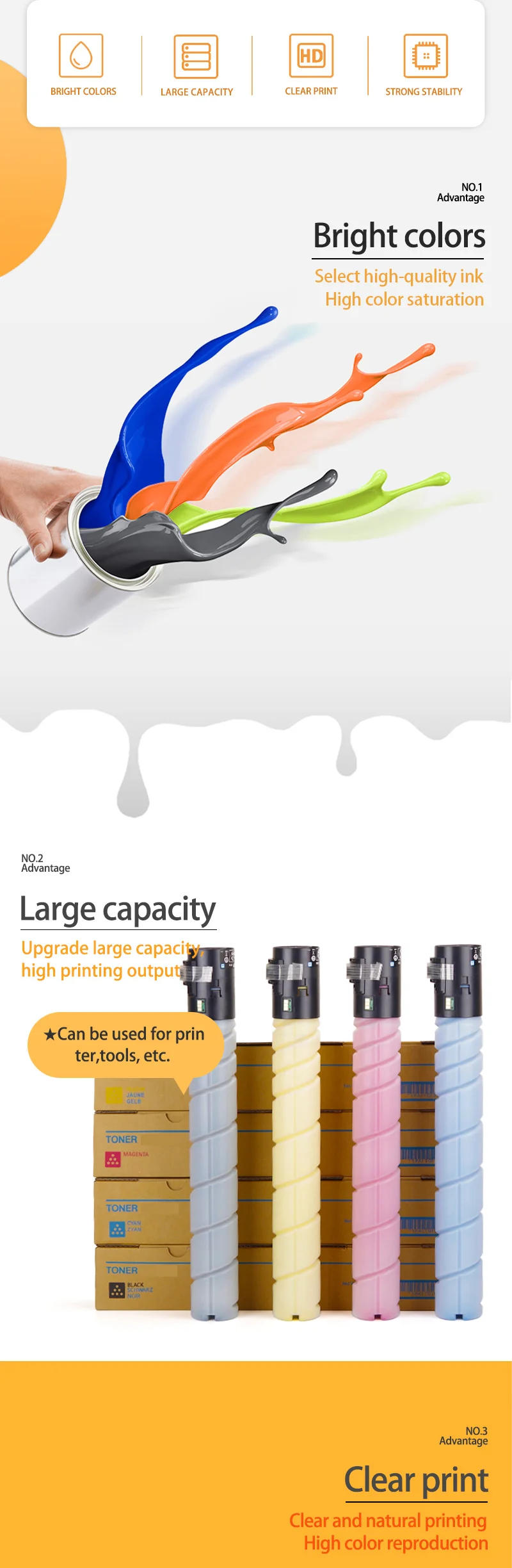 Description Picture 4 of item4Color TN324 TN-324 Compatible Toner Compatible for Konica Minolta Bizhub C308 C368 C258 C454 C454e C554 C554e Toner Cartridge