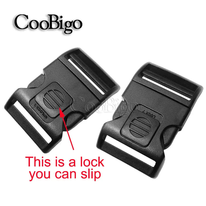 Description Picture 4 of item20mm 25mm 32mm 38mm Plastic Side Release Buckle Self Locking Buckles Backpack Bag Strap Dog Collar Webbing DIY Accessories Black