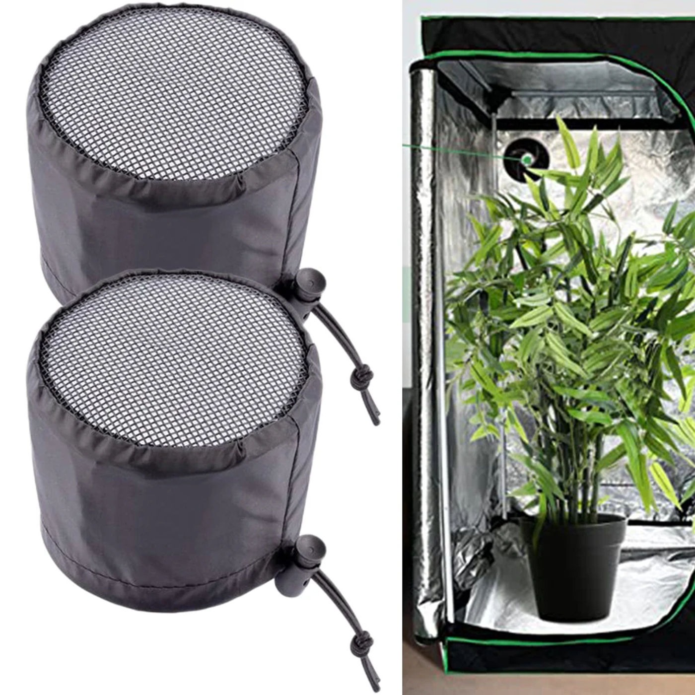 Description Picture 2 of item2Pcs Grow Tents Duct Filter Vent Cover With Elastic Band Fixed Buckles For Plant Filter Hoods Mesh Cloth Exhaust Fan Air Duct