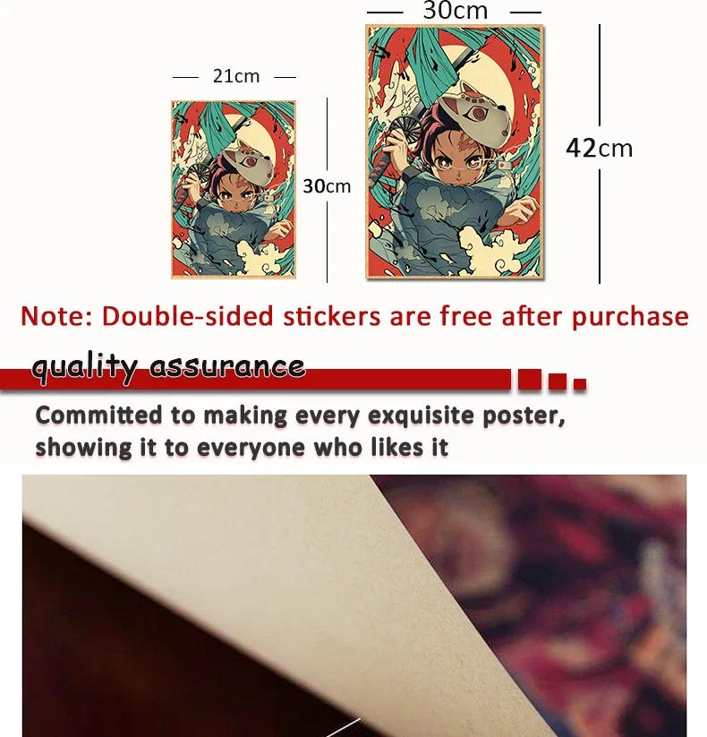 Description Picture 2 of itemDeath Note Aanime Poster, Vintage Print on Kraft Paper 4K High Quality, Home Room Wall Stickers Decorative Art Pictures