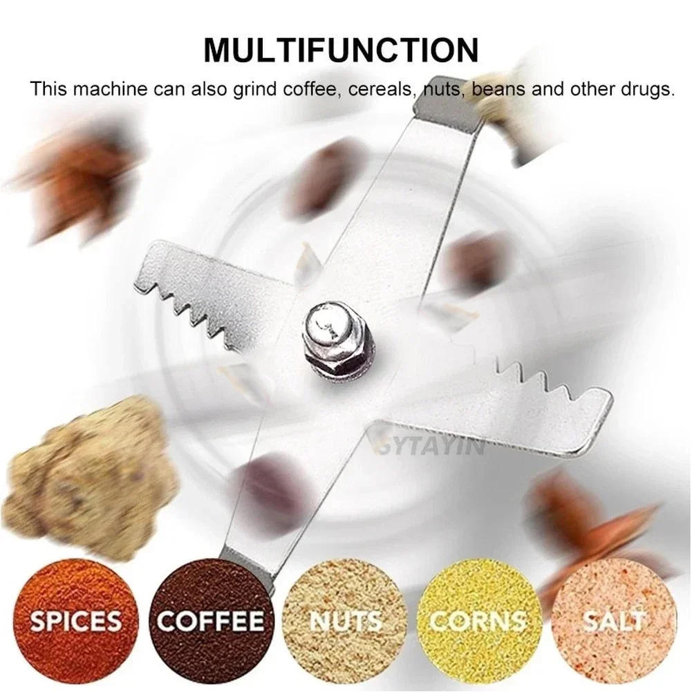 Description Picture 6 of itemMultifunction Electric Grinder Electric Coffee Beans Grinder Stainless Steel Spices Mill Cereal Grains Grinder Machine 600/300ml