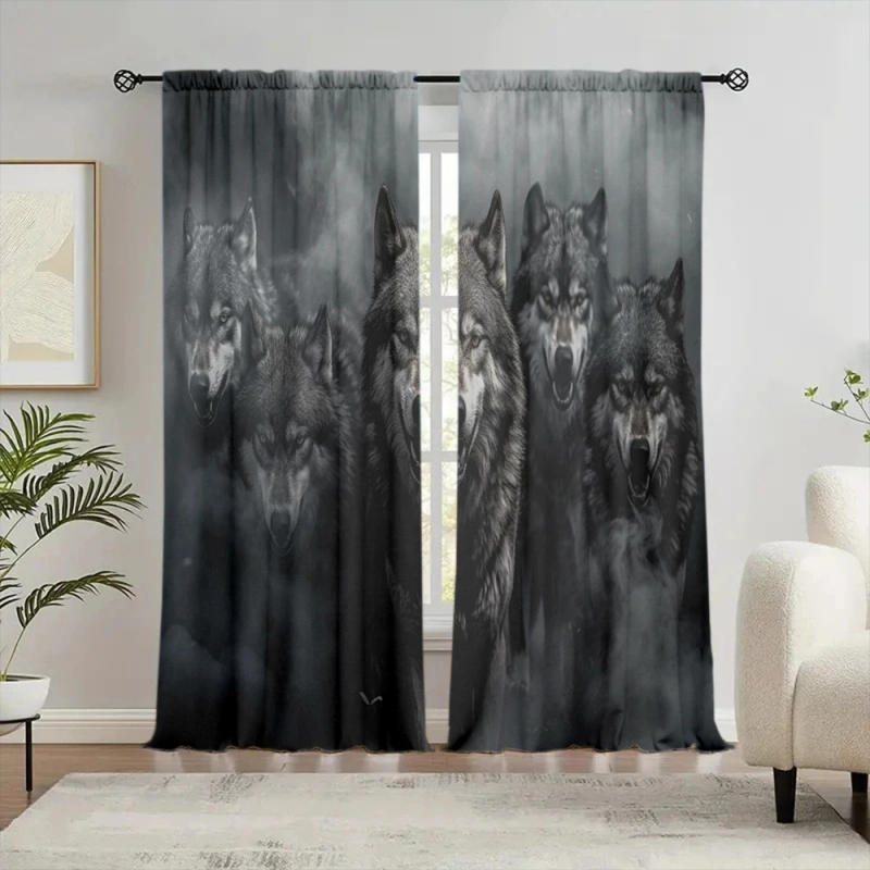 Description Picture 6 of itemWolf Pack Printed Curtain for Home Decor - Rod Pocket Window Treatment for Bedroom, Kitchen, Living Room