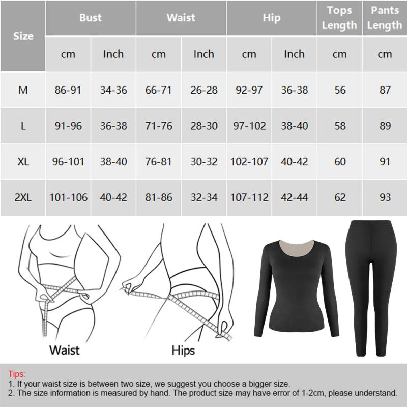 Description Picture 2 of itemLong Johns Thermal Underwear for Women Top Bottom with Fleece Lined Winter Warm Lingerie Thermal Clothing Set 2 Pieces