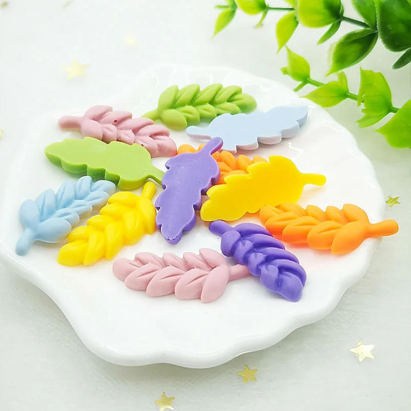 Description Picture 4 of item12Pcs 12*29mm Resin Flatback The Leaves Embellishment Cabochon Leaves Decoration Scrapbooking DIY Craft Supplies Accessories