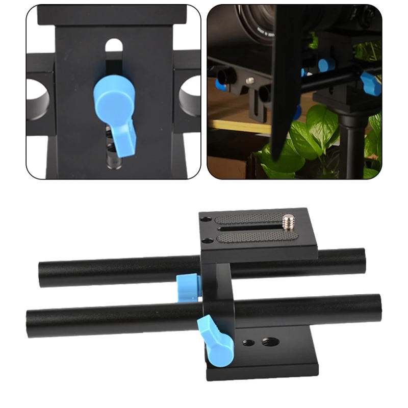 Description Picture 5 of item15mm Rail Support System with Quick Release Plate Universal DSLR Camera Base Plate Guide Stand for Follow Focus for DSLR Camera