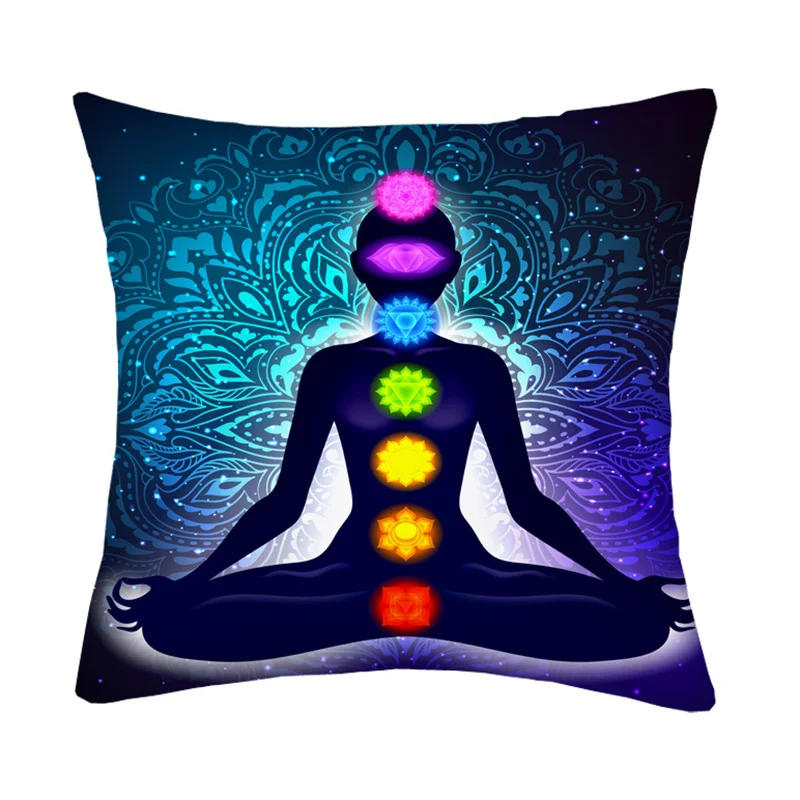 Description Picture 6 of item45x45cm Mandala Buddha Meditation Chakra Cushion Cover Throw Pillows Vintage Religious Yoga Pillowcases Sofa Home Decor